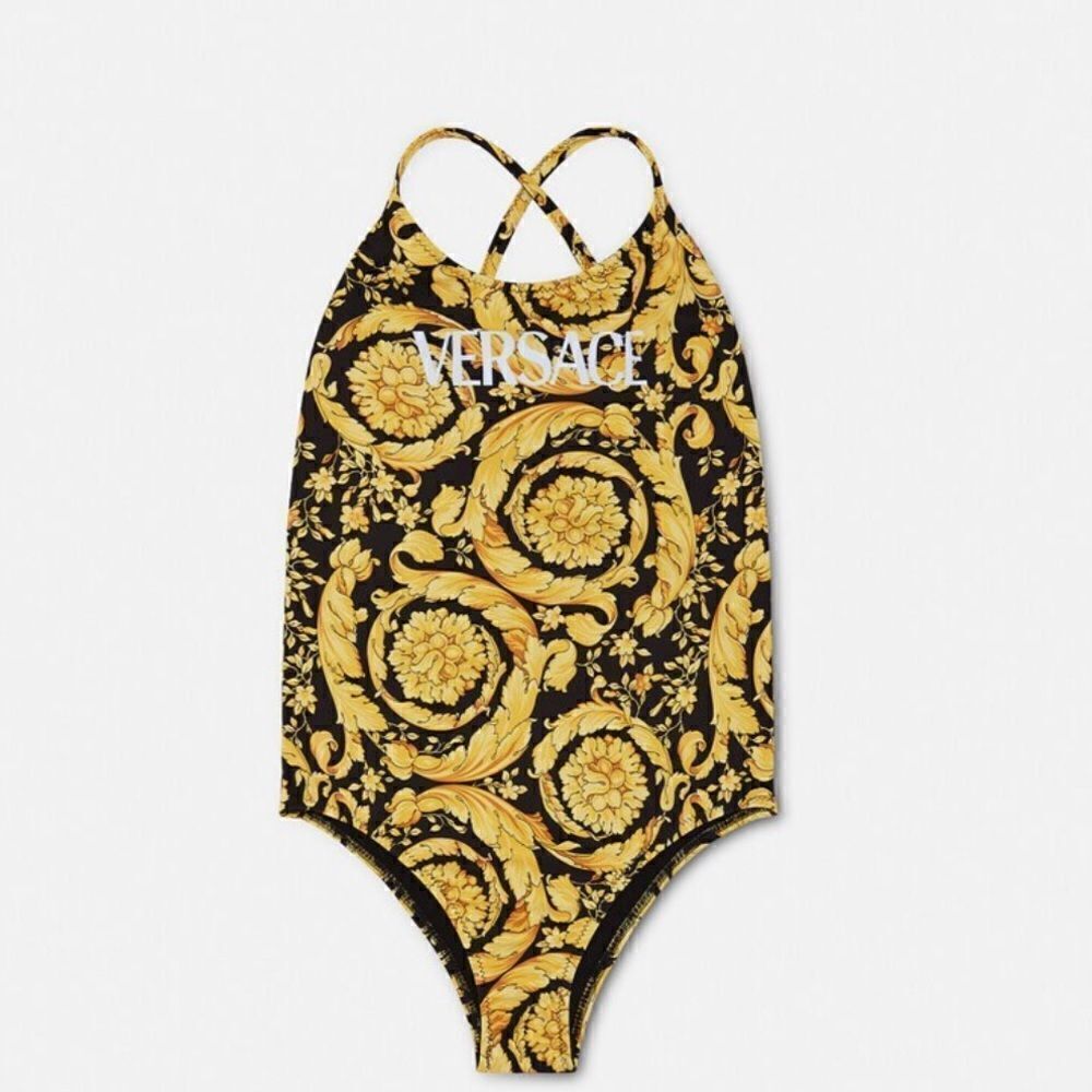Versace BAROCCO KIDS PRINT LOGO SWIMSUIT NWT  size girls 14 $325